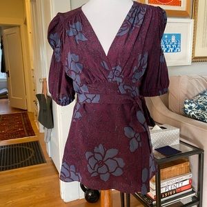 Silk Black Halo Wrap Blouse